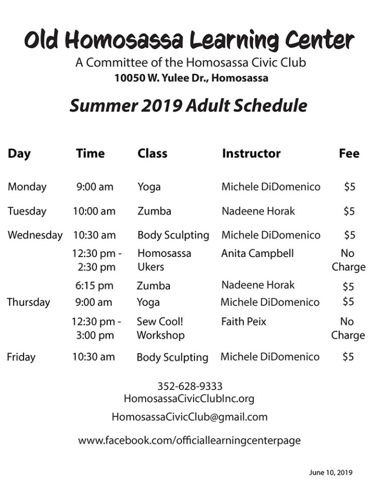 Old Homosassa Learning Center Homosassa Civic Club, Inc